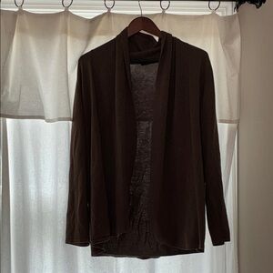 Cyrus open cardigan sweater in brown